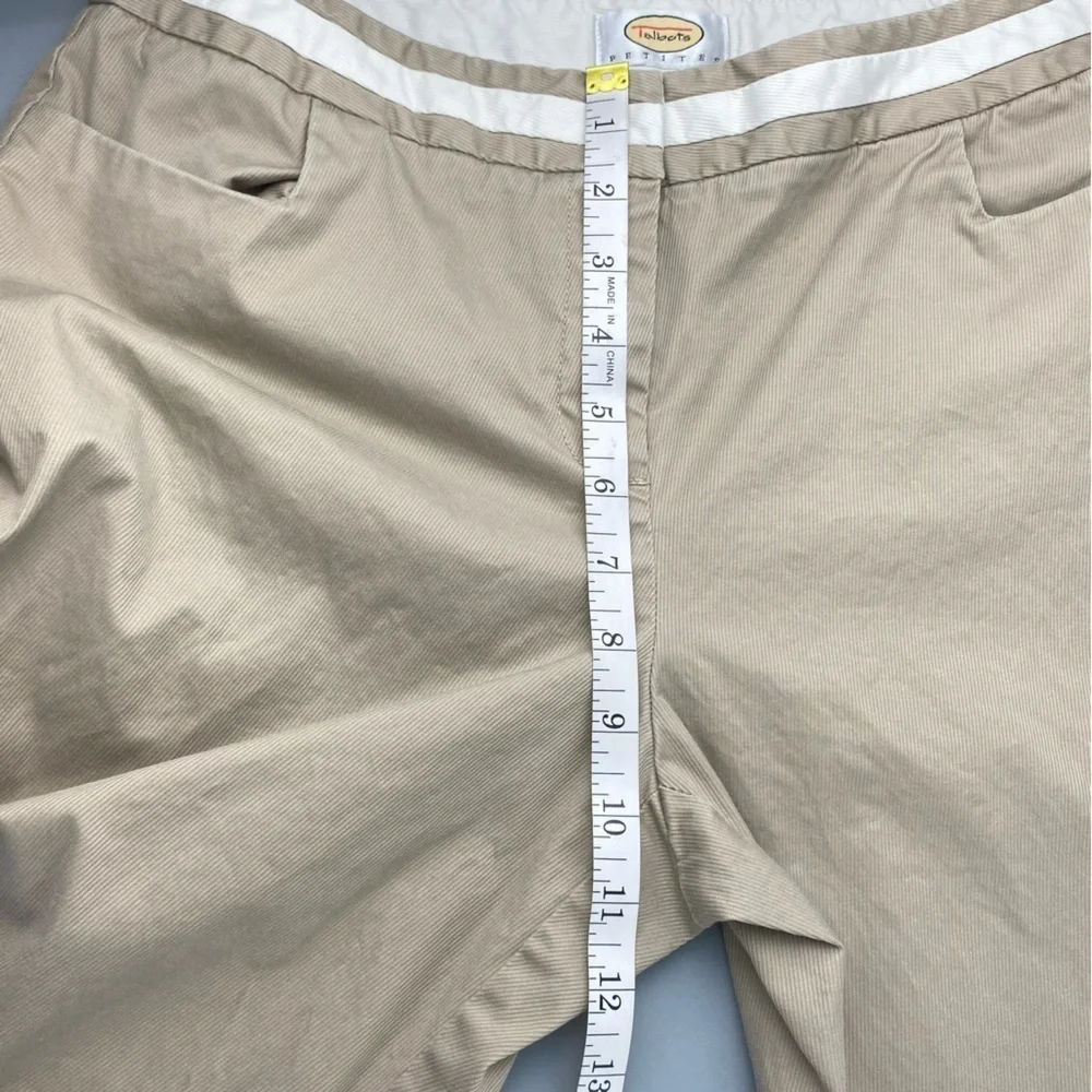 Talbots khaki tan fine ribbed ankle pants wms sz 10P